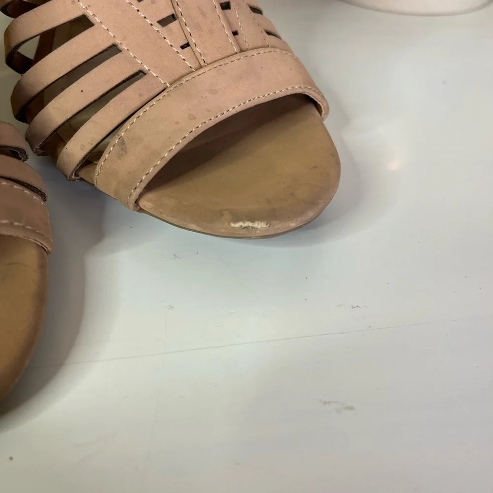 Anne Michell Nude Strappy Peep-Toe Stiletto Heel